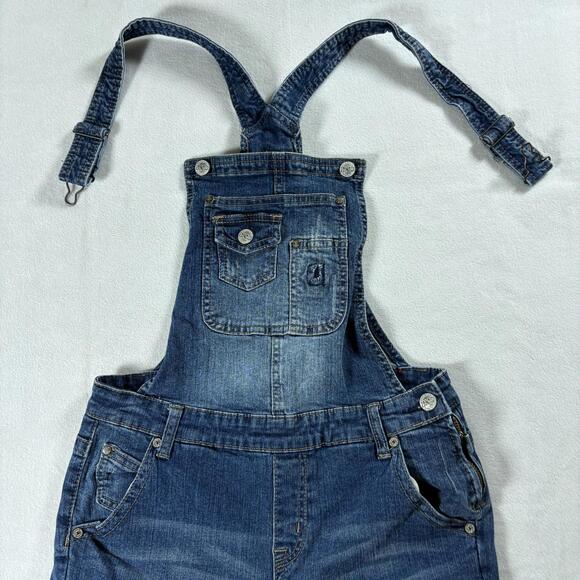 Zanadi Womens Denim Overalls Medium Distressed Stretch Y2K Retro Streetwear Cute - Picture 4 of 10